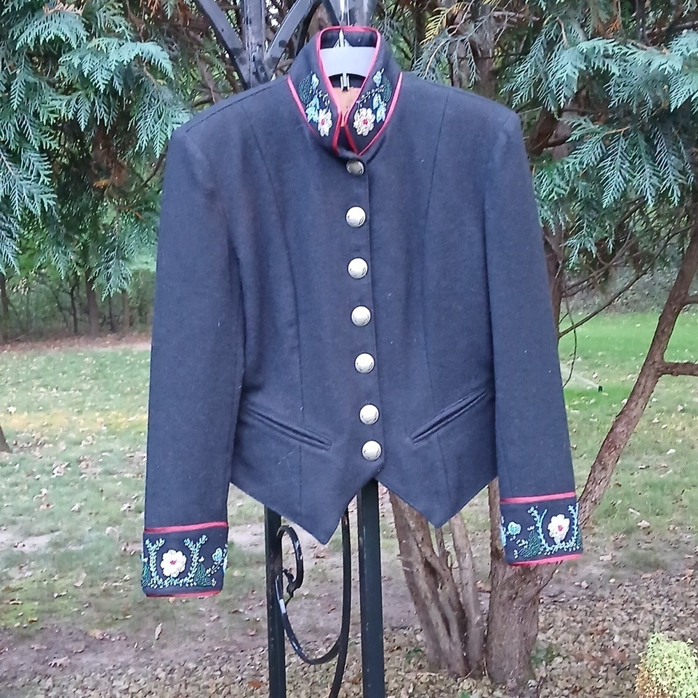 Double D Ranch Beaded Western 100% Wool Jacket XS
